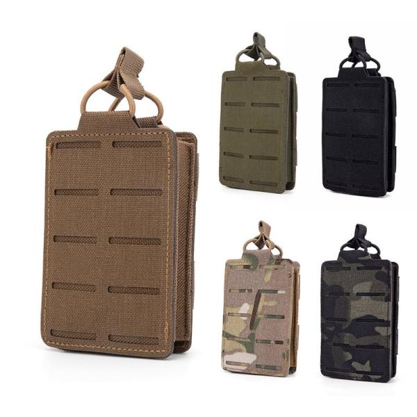 5.56mm Laser-Cut Single Molle Pouch - Compact Tactical Accessory Bag with Adjustable Belt/Webbing Mount (70g Lightweight, 5 Colors)