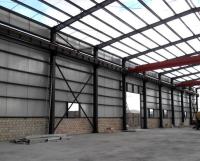 Oficina o taller anti de la estructura de acero de la corrosión con la pared y el tejado