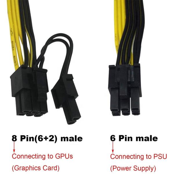PCIE 6 Pin to 8 Pin GPU  ATX Video Graphics Card PCIE PCI Express Power Cable