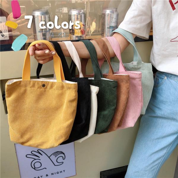 ARTSY CORDUROY BAG CASUAL PORTABLE MINI LADIES CLUTCH BAG VINTAGE CLOTH BAG BENTO BAG