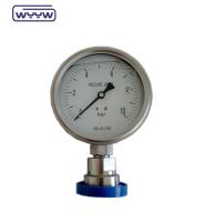 SS316 Pressímetro sanitário de silicone 100 mm 1,6% de precisão