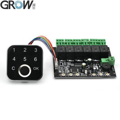 GROW K219-B+G16 DC12V Carte de contrôle d'accès par empreinte digitale avec mot de passe Administrateur/Utilisateur et 6 relais pour système de contrôle d'accès de porte