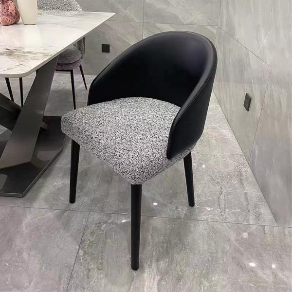 Flex Low Back Fabric Dining Room Chairs Upholstered Steel Base