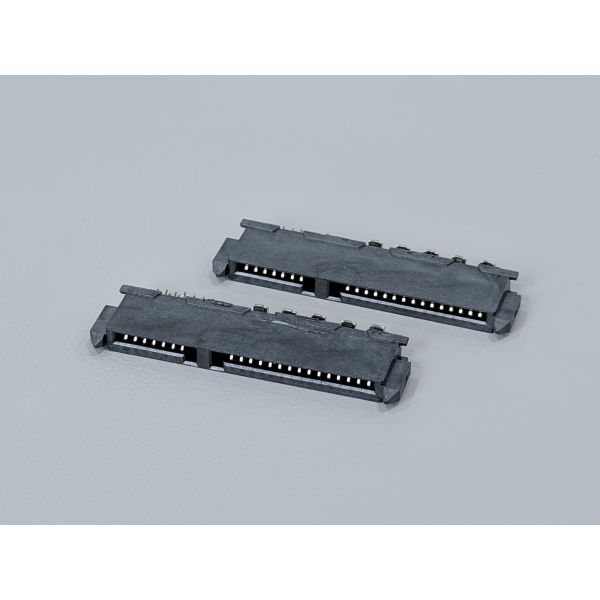 High-Speed SATA 22P IDC Female Pin Connector with Locating Peg, Phosphor Bronze Terminals & Gold G/F Plating | PCB Wire Cable Electronic Connector for Customization