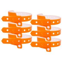 Bracelet jetable personnalisé en plastique étanche en vinyle PVC néon fluorescent en couleur
