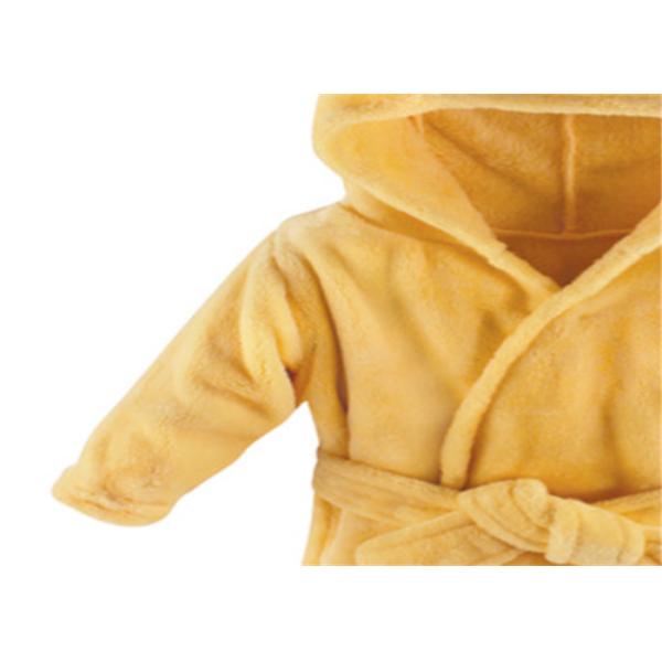 100% Cotton Yellow Baby Bath Robes Skin Friendly And Comfortable Flannel