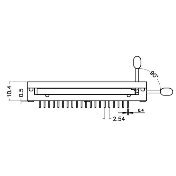 2.54mm IC Test Socket / Zif Type Connector With Center Distance 7.62 / 15.24mm