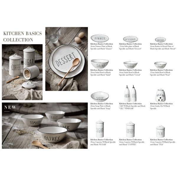 Healthy Black Speckled 21cm Porcelain Dessert Platter  Plates