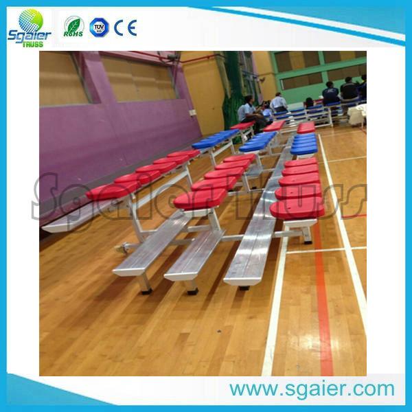 3 / 4 /5 Row Aluminum Stadium Bleachers Grandstand With Fence High Loading Capacity