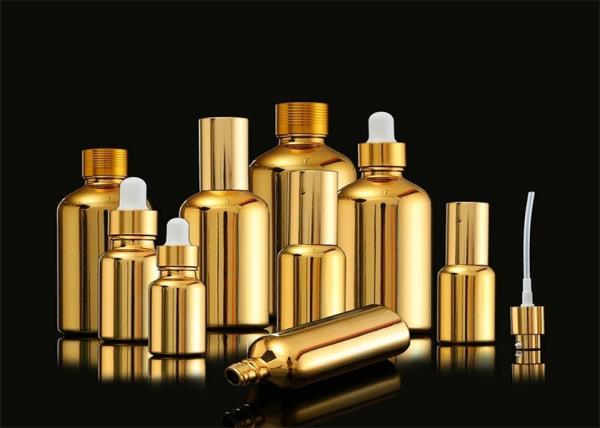 UV Essential Oil Dropper , Liquid Dropper Bottle With Gold Black White Dropper Cap