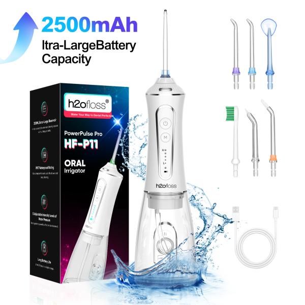 Cordless Water Flosser Teeth Cleaner 21W Travel IPX7 Waterproof Dental Floss Irrigator