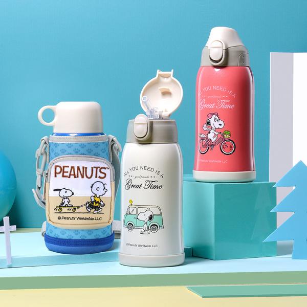 600ml Double Walled Kids Stainless Steel Water Bottle With Straw