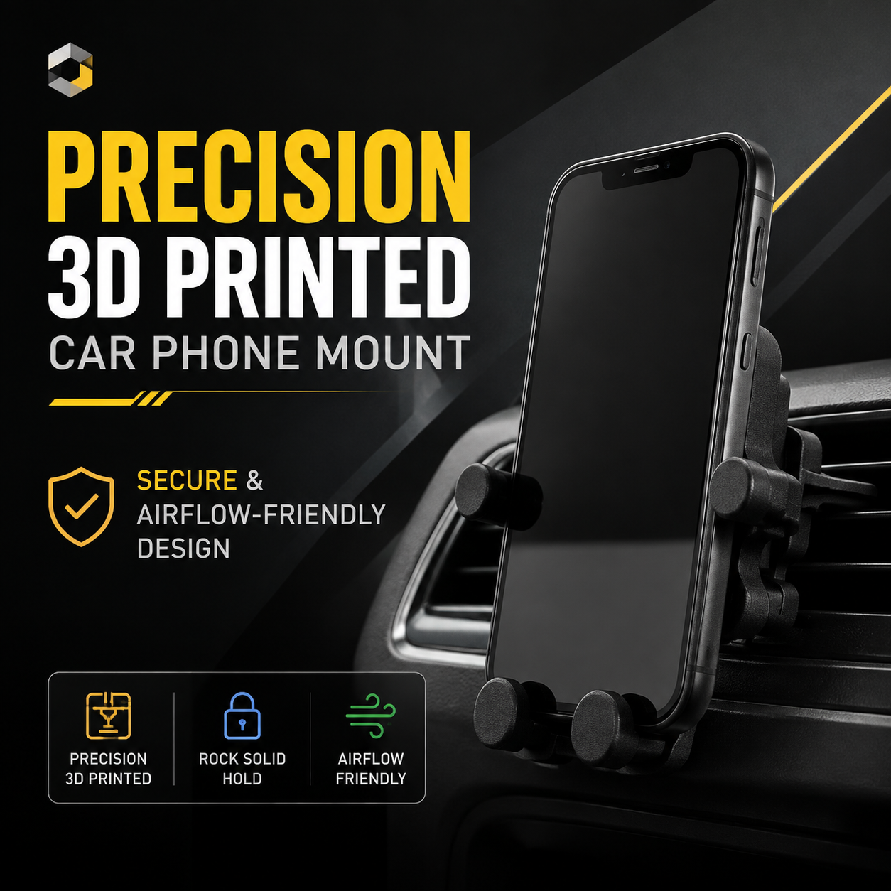 Vehicle Digital 3D Printing No Shake Navigation  Air Outlet Phone Bracket For Car