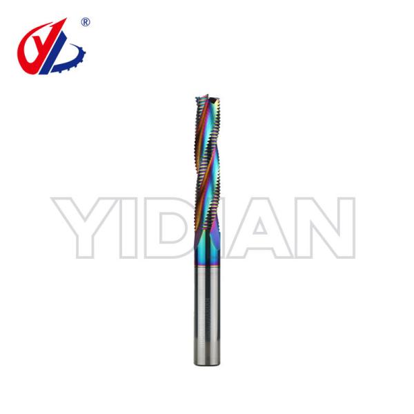 Roughing End Mill Carbide 3 Flutes for wooden door drilling keyhole, particleboard, multi-layer board, hardwood cutting and grooving, durable processing speed, smooth chip removal.