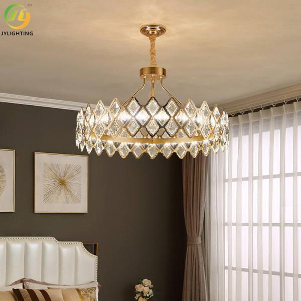 Люстра стекла Кристл смертной казни через повешение золота СИД современная роскошная для спальни комнаты прожития