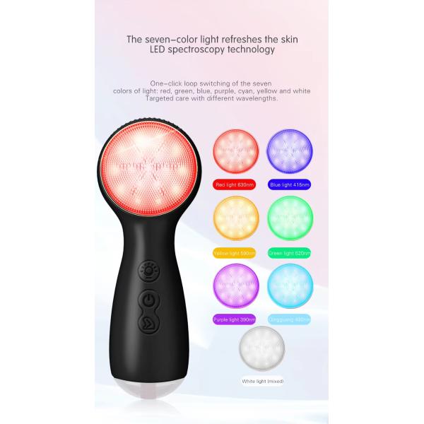 Phototherapy Silicone Sonic Vibrating Face Cleansing Brush For Skin Rejuvenation