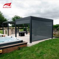 Grey Motorized Louvred Roof Aluminium Pergola With Zip Screen Blinds