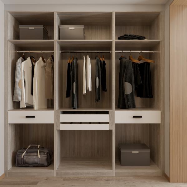 Деревянный лак 6х6 Прогулка в шкафу Шкаф гардеробная комната Предварительно сделанная