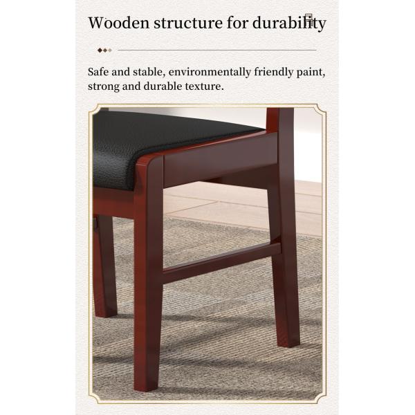 Back Leather Chair with Wooden Frame for Conference Meeting Room Reception Chair Government Office Chairs