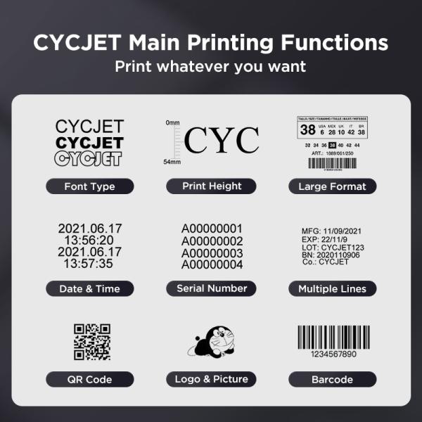 Печатная машина кода карты QR PVC струйного принтера определения CYCJET УЛЬТРАФИОЛЕТОВАЯ высокая