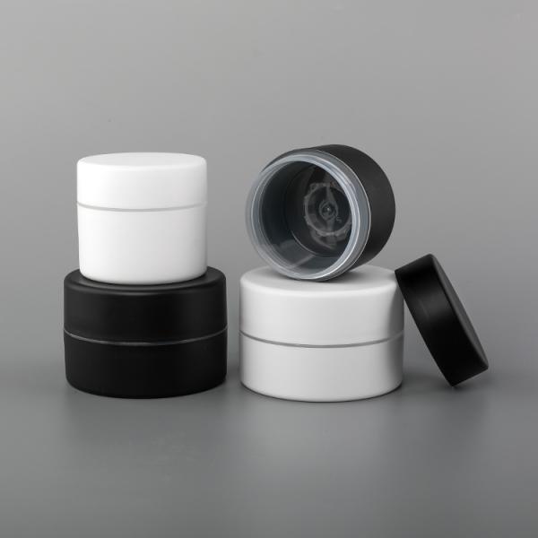 Tarro poner crema plástico doble Matte Surfacw Silk Screen Printing de la pared 50g 100g con el casquillo