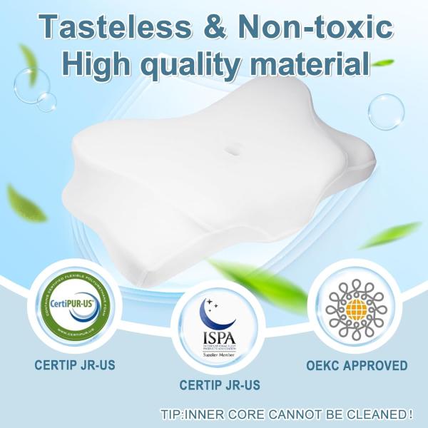 NECK Pain Relief Solution Memory Foam Contour Pillow for Side Back Stomach Sleeper