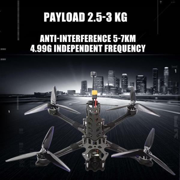 Drone de course FPV analogique 7 pouces avec télécommande longue portée BNF PNP Charge utile 2 3.5 4 kg Longue durée de vol Transmission vidéo
