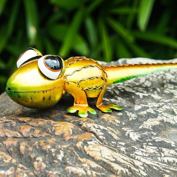 Jarda animal Art Outdoor Decor Creative Design do lagarto do metal multicolorido