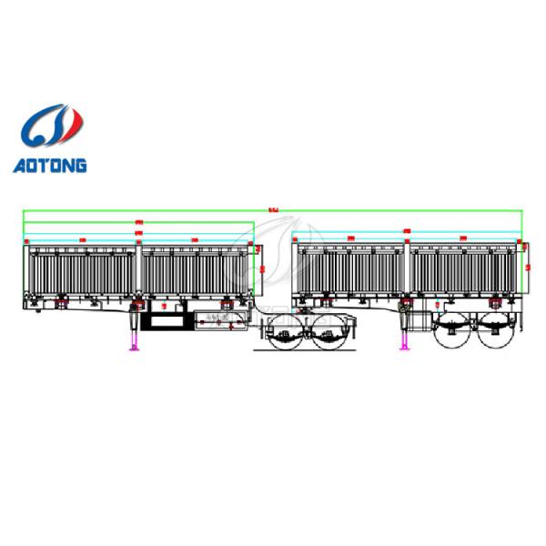 40 тонн 45 60 кубических U-типа тандемный наклонный трейлер с тандемным гидравлическим подъемником и конструкцией