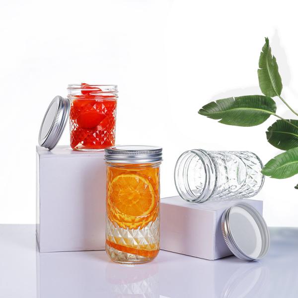 Jelly Food Glass Pickle Jar , 4oz / 8oz Clear Caviar Clear Glass Jars