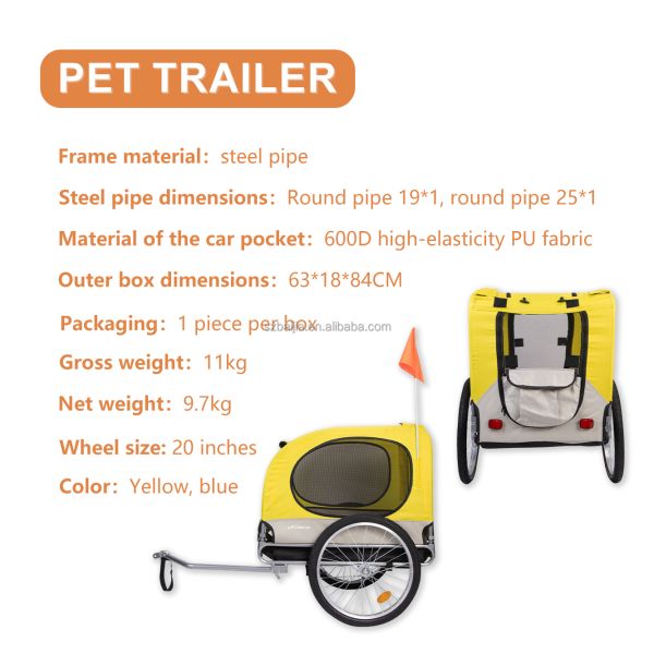 Foldable Utility Baby Kids Bicycle Parts Pet Carrier Trailer ABS Material