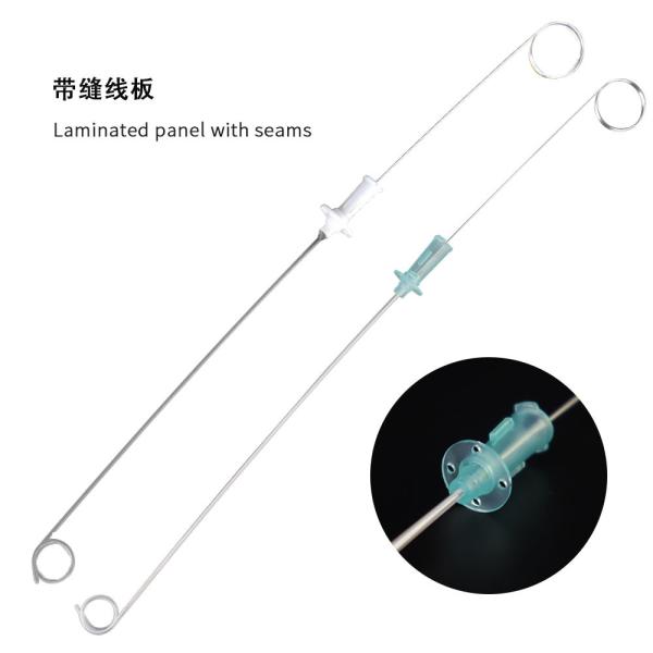 Absorbable Medical Suture Animal Urinary Stent Catheter, with Guide Wire Suture Plate, Suitable Dogs Cats 3Fr 4Fr, Renal, Kidney Veterinary, PU Material