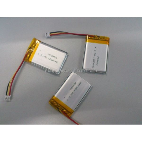 Li-ion Polymer Battery 3.7V 703450 1200mAh Li-polymer 073450 Lipo Cell for GPS