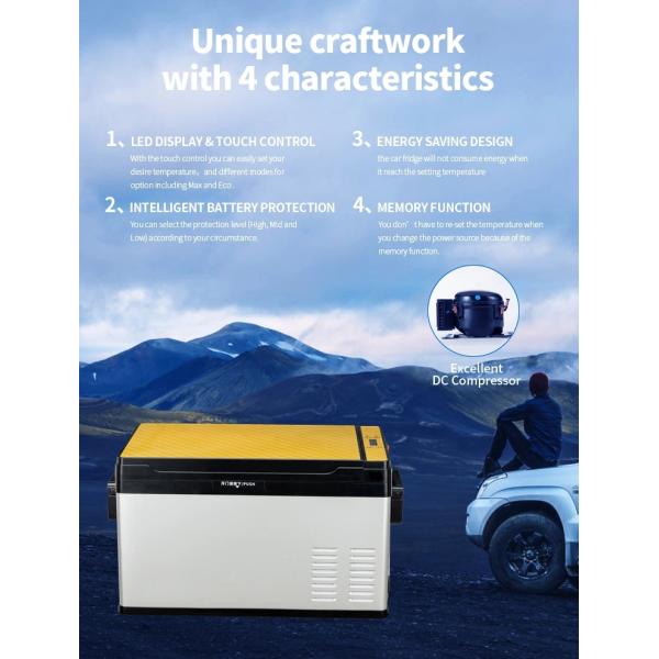 Холодильник автомобиля CFC свободный портативный, замораживатель холодильника 12V 30AH 50l портативный