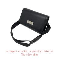 Bolso de cuero el 15*12*3cm de la correa de cintura de la PU de la demostración negra de la imagen