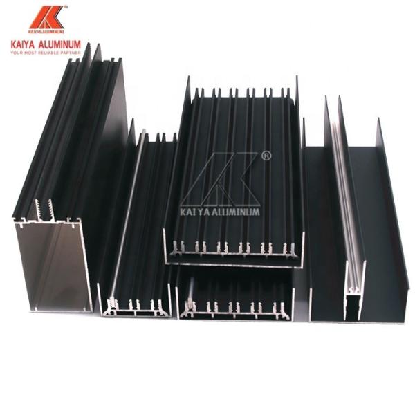 Alloy Sliding Door Profile Aluminium Window Extrusions Black Powder Coating