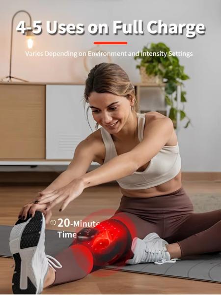 660nm 850nm Red Light Therapy Knee Massager – Infrared + Vibration + Heat, Wireless & Rechargeable for Joint Pain Relief