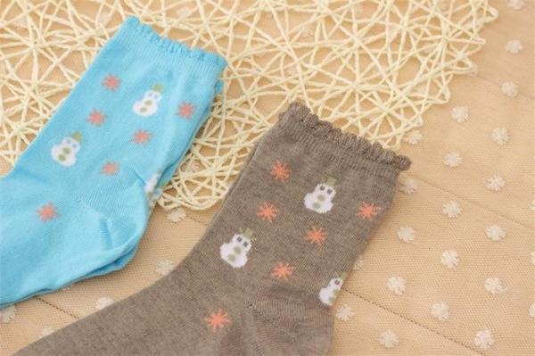 Fancy cute cartoon christmas patterned design thick AZO-free cotton dress socks for women