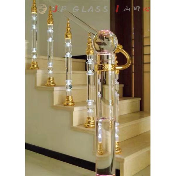 Therapeutic Glittering Balustrade K9 Crystal Glass Pillars