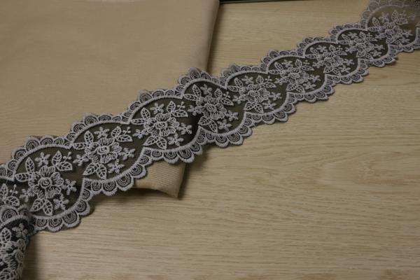 Floral Guipure Lace Trims , Bicolor Tulle Lace Trims OKEO TEX 100 Approved