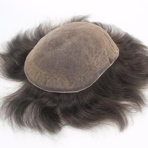 Ligne de cheveux naturelle Remplacement de cheveux humains 8x10 système de cheveux Toupee