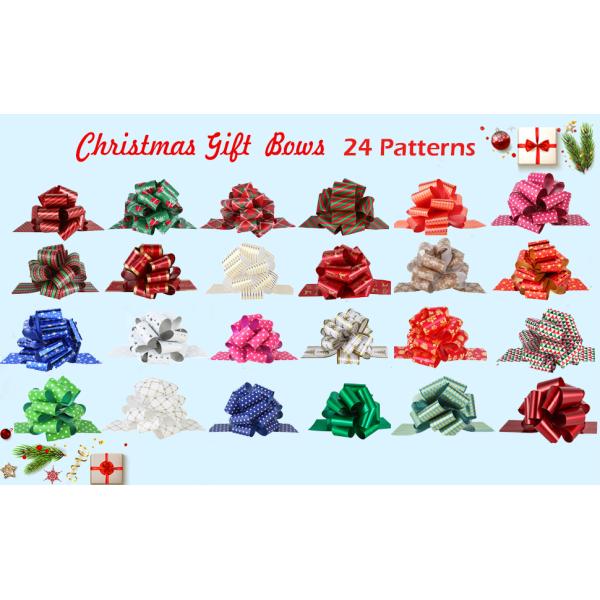 Metallic Rose Gold, Red, Gold, Silver Gift Wrap Pull Bow Set, 6 Inch Large 4'' , Assorted Ribbon For Gift Basket