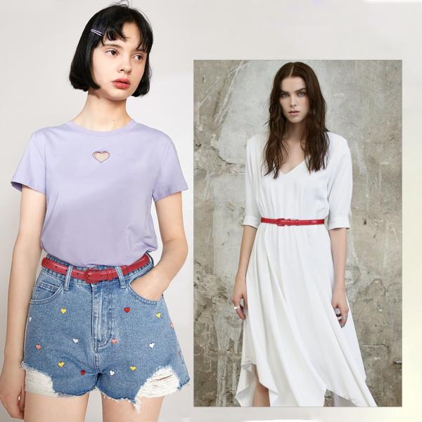 PU Strap Skinny Black Belt Leather 1.8cm Colorful Slim Waist