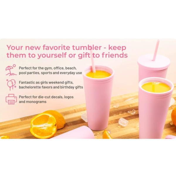 22 Ounces Colorful Iced Coffee Travel Mug With Straw Personalized Plastic Tumblers For Parties Birthdays Leak Proof Splash Proof And Easy To Clean