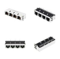 10G aba do porto da base-T 1x4 ACIMA através do furo RJ45 magnético Jack JT6-1473NL