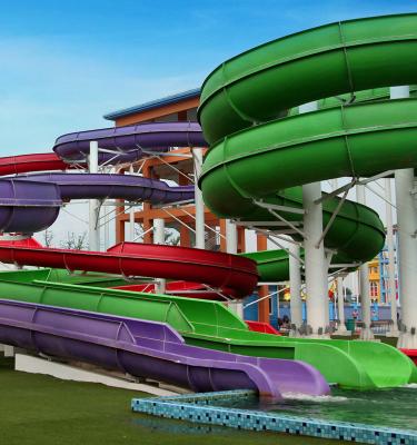 FRP Spiral Water Slides , Length Customized Water Slide