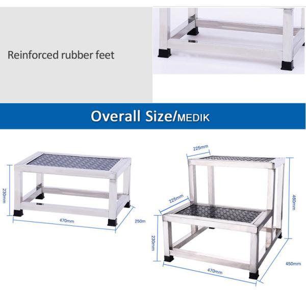 Табуретка шага ноги нержавеющей стали медицинская с анти- платформой резины скида