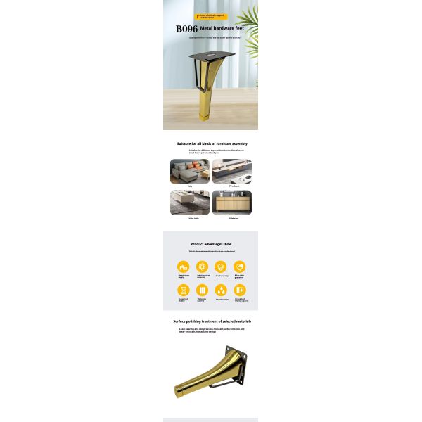 Fashion Design Furniture End Table Iron Leg Sofa Conical Base Cabinet Leg Accessories