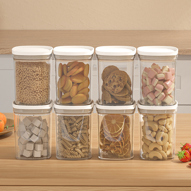 Food-grade Plastic sealed Jar Transparent Coffee Bean Storage Jar Kitchen Grain Snack Storage Box