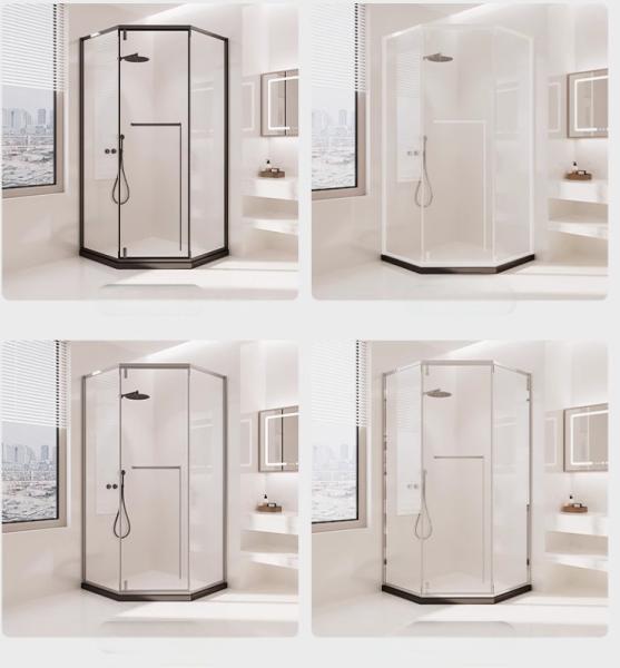 Diamond Shaped Shower Glass Wall Profile Erosion Resistant For Bathroom Partition